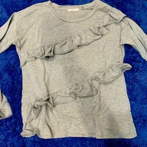 Grey ruffle top